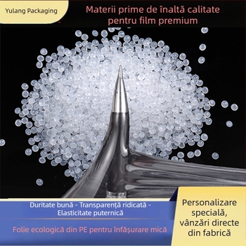 Film de înfășurat manual, lățime 5 cm, autoadeziv, rolă mare PE, mâner din plastic transparent