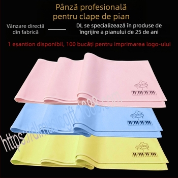 Husă dublu-față din catifea pentru tastatura pianului, protecție împotriva prafului pentru taste, opțiune imprimare logo