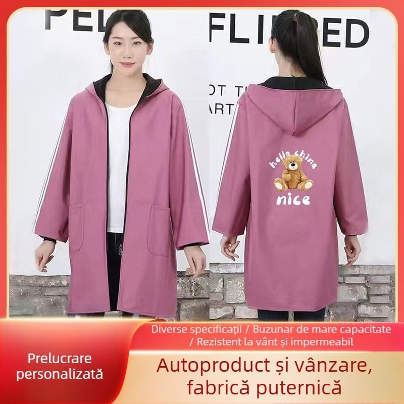 Halat impermeabil de bucătărie căptușit cu fleece, cu glugă, mâneci lungi, unisex, bucătărie, protecție împotriva uleiului