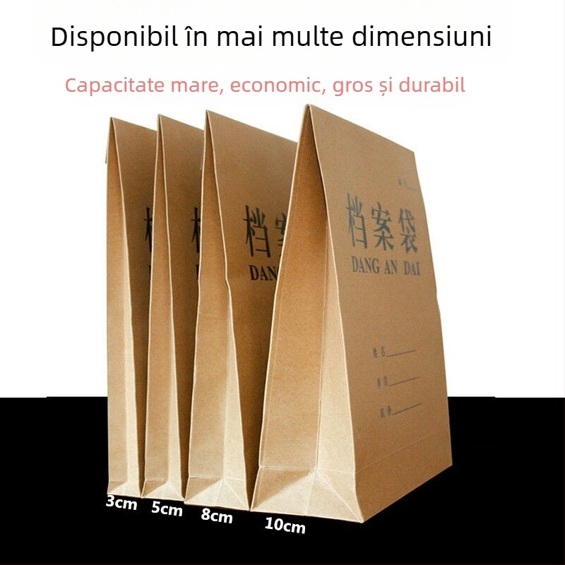 Dosar de fișiere din hârtie kraft albastru, format A4, închidere cu șnur