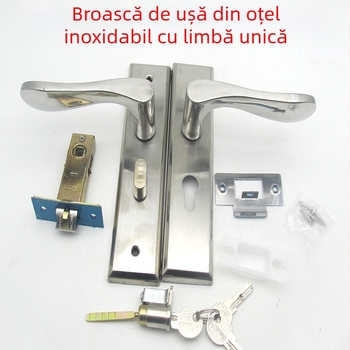 Încuietoare pentru ușă interioară din oțel inoxidabil, pentru uși din lemn și aluminiu, cu cheie
