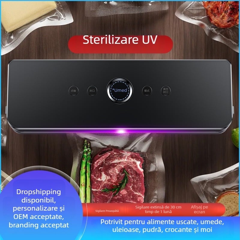 Mașină automată de vid pentru ambalarea alimentelor, compactă, sigilare prin vid