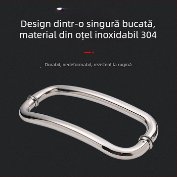 Mâner din oțel inoxidabil pentru duș, mâner curbat în formă de semilună, mâner pentru ușa de baie, ușă glisantă