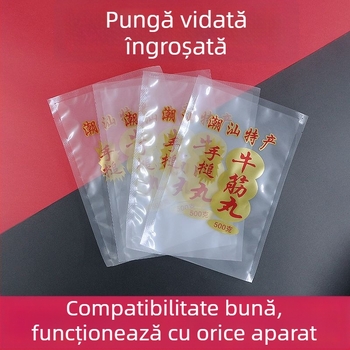 Pungi transparente pentru vidare cu vacuum pentru chiftele din tendoane de vițel; pungi din plastic alimentar pentru mâncăruri gătite