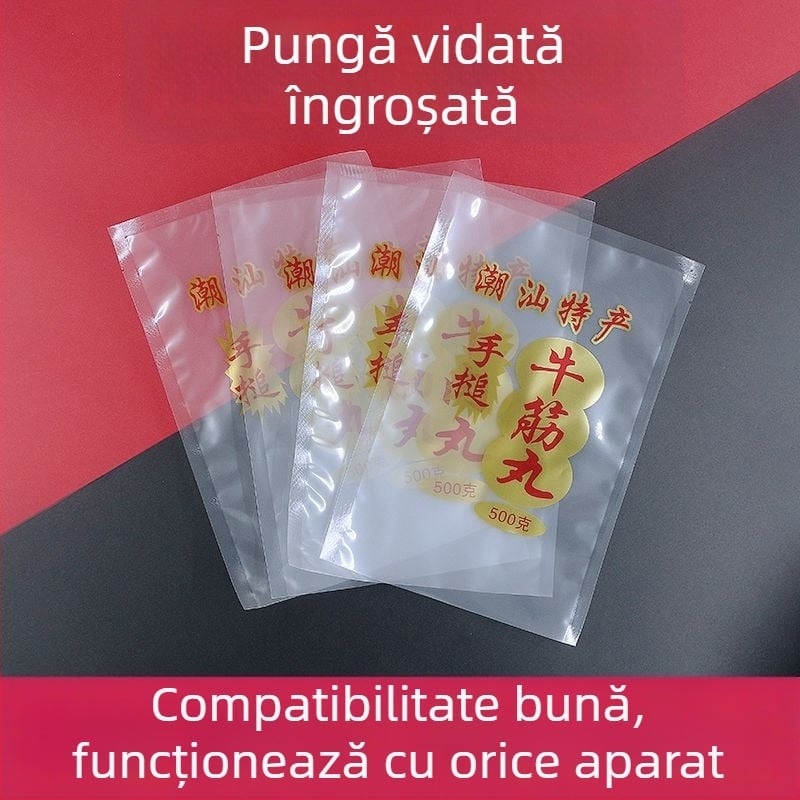 Pungi transparente pentru vidare cu vacuum pentru chiftele din tendoane de vițel; pungi din plastic alimentar pentru mâncăruri gătite