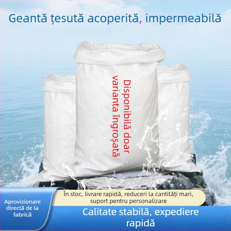 Sac textil laminat, grosime personalizată, impermeabil pentru ambalarea furajelor, finisaj alb cu textură de piele de șarpe