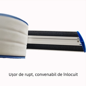 Mop plat cu fibră microfină ultra-fină, țesătură în model în valuri, sistem codificat pe culori, detașabil și lavabil la temperaturi înalte, pentru uz casnic.