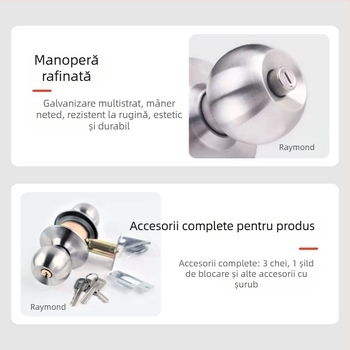 587 încuietoare cu bilă din oțel inoxidabil, finisaj cu cupru placat, pentru uși interioare din lemn