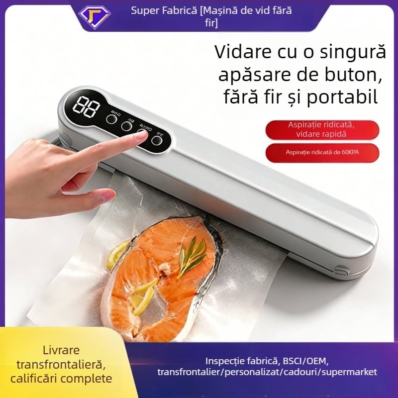 Mașină de vidat automată pentru uz casnic, bucătărie – aparat compact pentru sigilarea cu vid și conservarea alimentelor