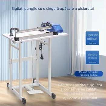 Mașină de sigilat cu pedală pentru sigilarea pungilor Mooncake, a pungilor de ceai, a pungilor din folie de aluminiu, a pungilor vid și a filmului de înfășurare termică