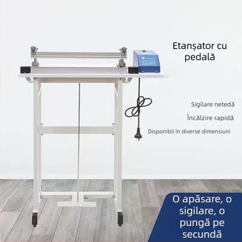 Mașină de sigilat cu pedală pentru sigilarea pungilor Mooncake, a pungilor de ceai, a pungilor din folie de aluminiu, a pungilor vid și a filmului de înfășurare termică