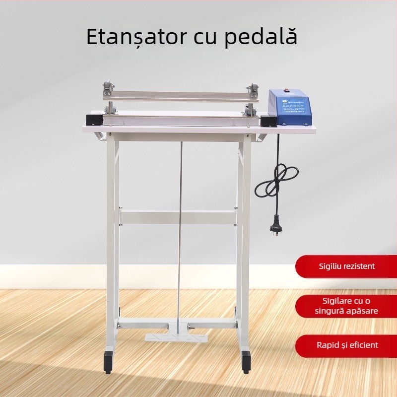 Mașină de sigilat cu pedală pentru sigilarea pungilor Mooncake, a pungilor de ceai, a pungilor din folie de aluminiu, a pungilor vid și a filmului de înfășurare termică