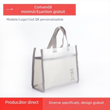 Geantă transparentă pentru documente din plasă de nylon, cu fermoar, organizator cu două niveluri și etichete de clasificare