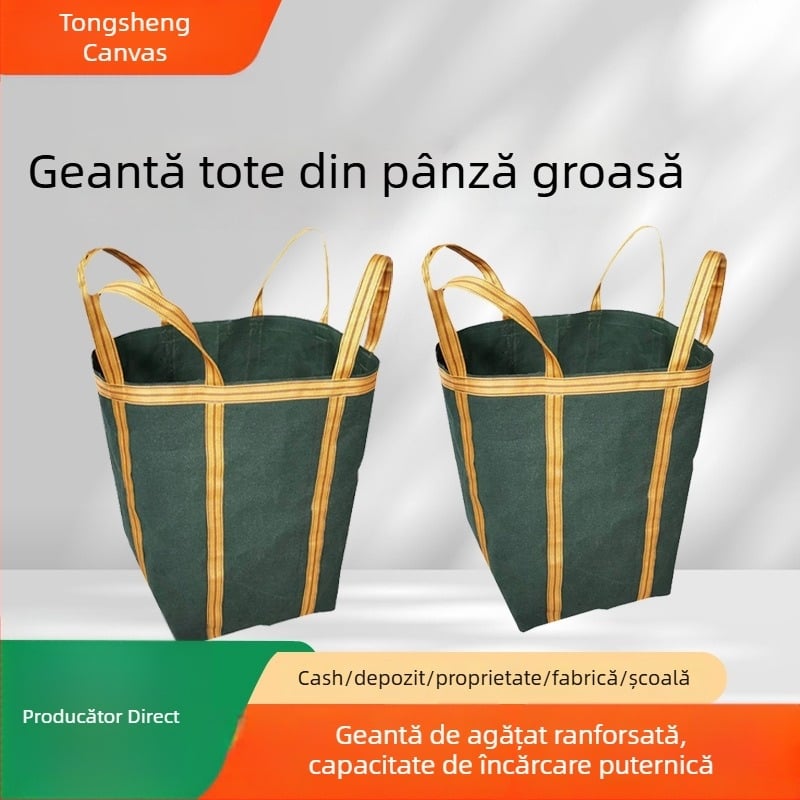 Sac de ton din pânză, rezistent la uzură, îngroșat, pentru construcții, logistică și mutări