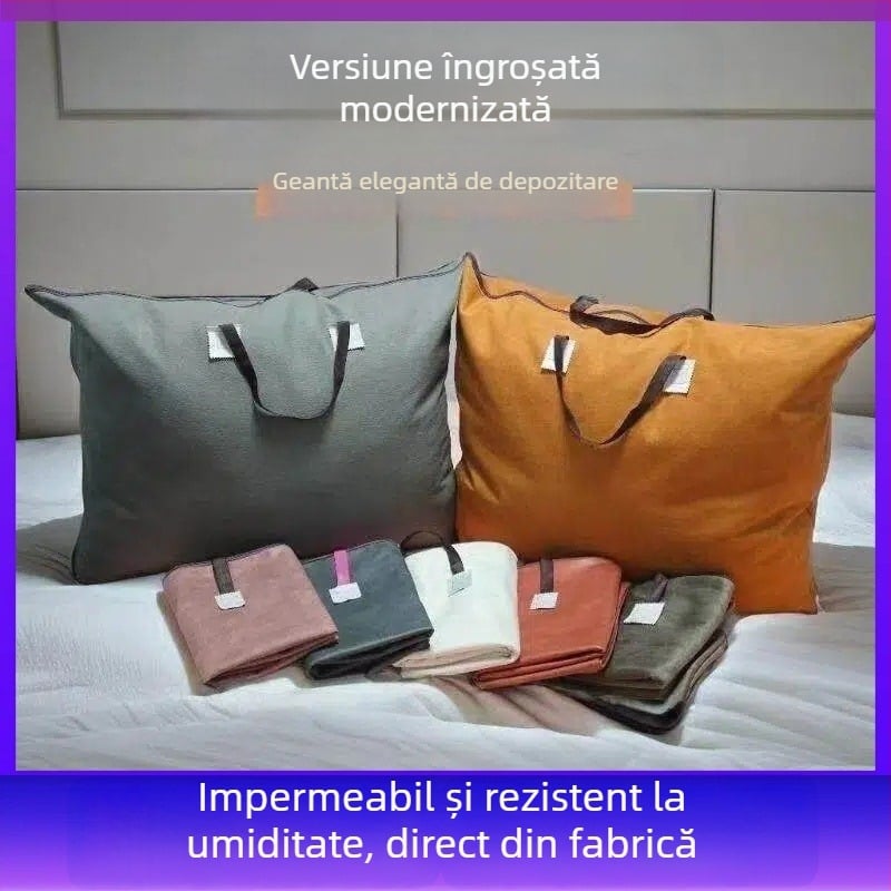 Geantă mare de mutare și depozitare pentru bagaje, cuverturi și haine, pentru cămine și utilizare acasă, groasă, impermeabilă și rezistentă la umiditate, 90x70 cm