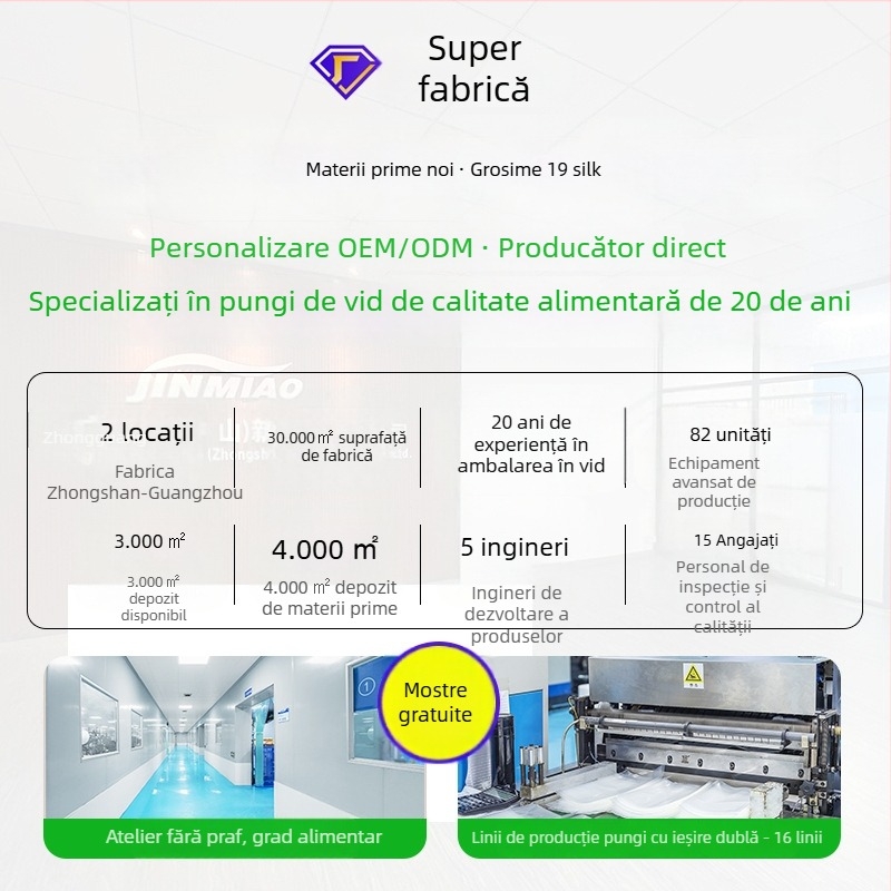 Pungi transparente pentru vid alimentar, sigilare și gătire la temperaturi înalte, ambalare și depozitare transparente