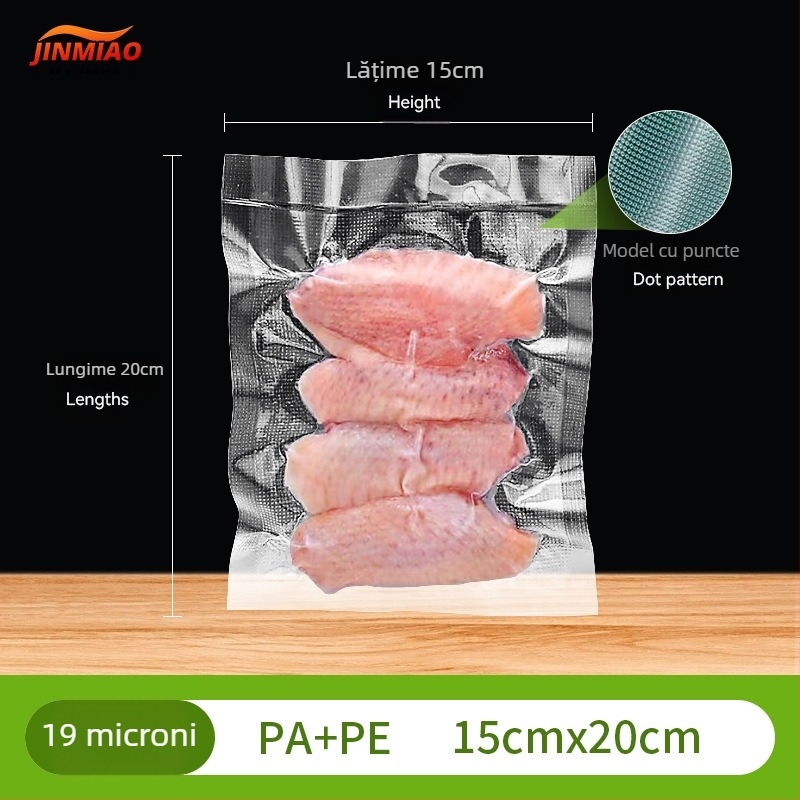 Pungi transparente pentru vid alimentar, sigilare și gătire la temperaturi înalte, ambalare și depozitare transparente
