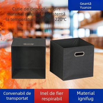 Cutie de depozitare din material nețesut, neagră, pliabilă, fără capac, pentru haine și pantaloni, organizare acasă, personalizabilă