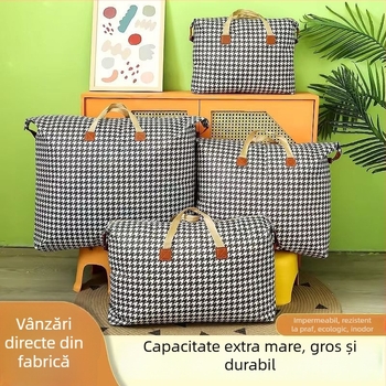 Geantă de depozitare pentru haine, capacitate mare, rezistentă la umezeală, pentru haine și pături, cu fermoar