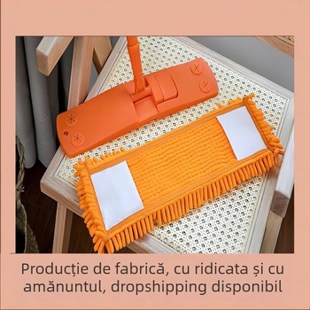 Lingyun mop plat telescopic din fier, multifuncțional, cu husă din material textil, detașabil și lavabil