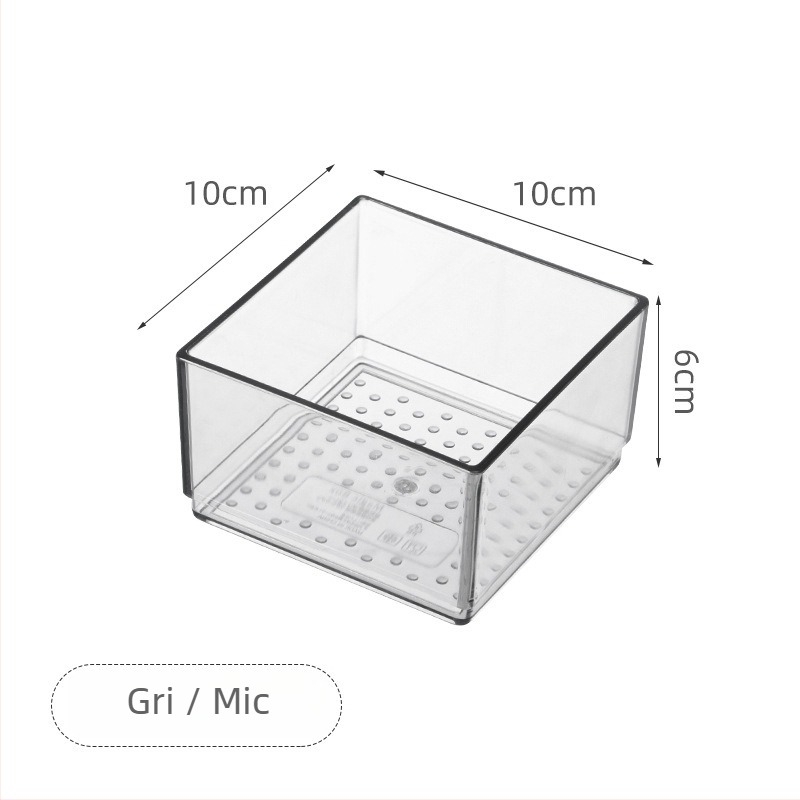 Organizator de sertar din plastic transparent cu compartimente pentru bucătărie, veselă și cosmetică