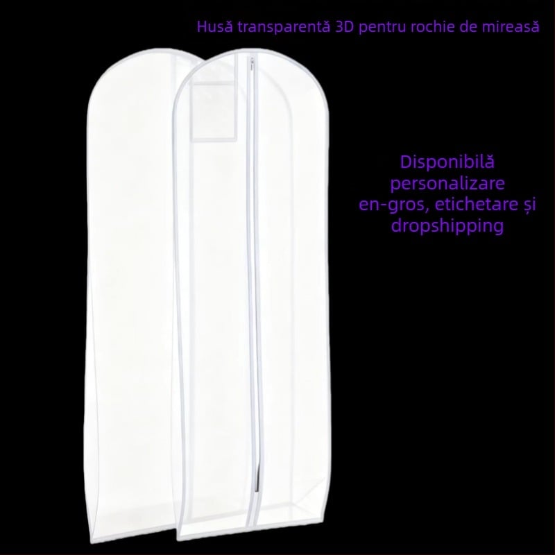 Husă transparentă din PVC pentru rochie de mireasă și Hanfu, sac de praf pentru rochia Xiuhe