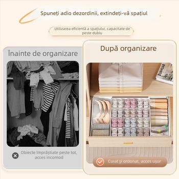 Organizator telescopic 3 în 1 pentru șosete, sutiene și lenjerie – cutie de depozitare pentru garderobă
