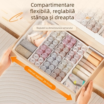 Organizator telescopic 3 în 1 pentru șosete, sutiene și lenjerie – cutie de depozitare pentru garderobă