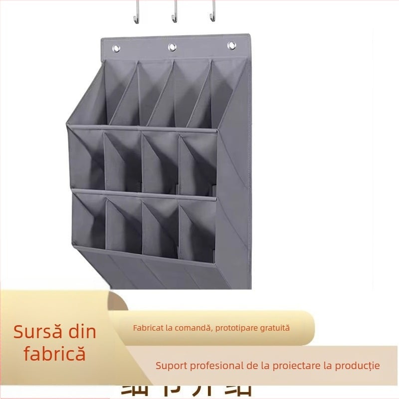 Organizator din Oxford pentru pantofi și accesorii, cu compartimente în mai multe niveluri, montat pe ușă