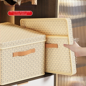 Bertrand Cutie de depozitare din țesătură, aspect ușor luxos, pliabilă cu mâner, protecție la praf și umezeală, organizare garderobă, 10–20 L