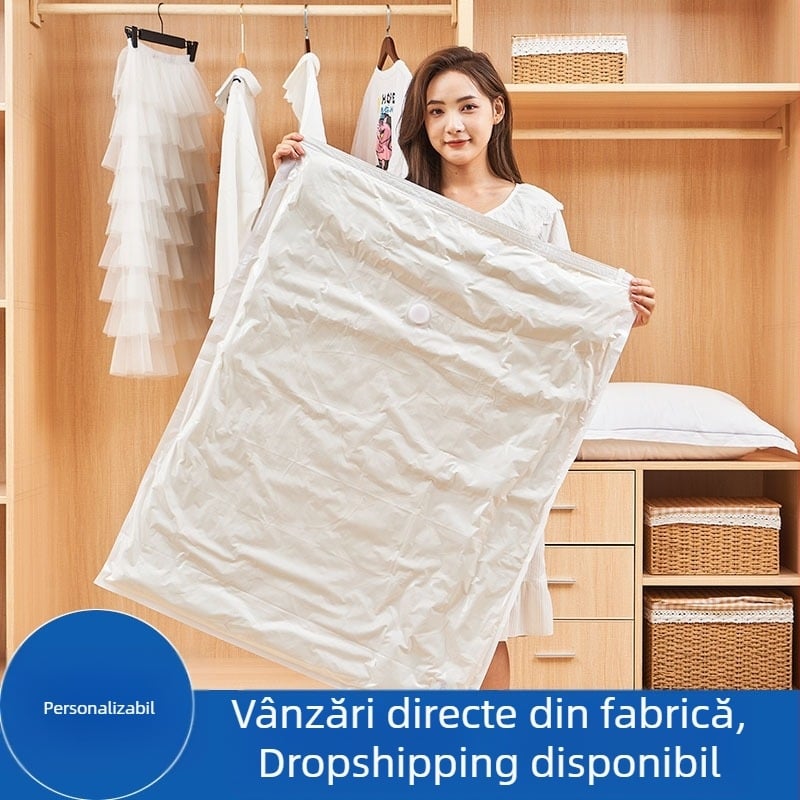 Sac de compresie vacuum extra mare, îngroșat, impermeabil și rezistent la uzură, pentru pilote și haine