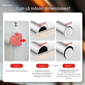 Accesorii pentru rulouri cu mărgele de tracțiune, cap din fier al axului rotativ, șnur de tracțiune îngroșat, set de suporturi pentru jaluzele