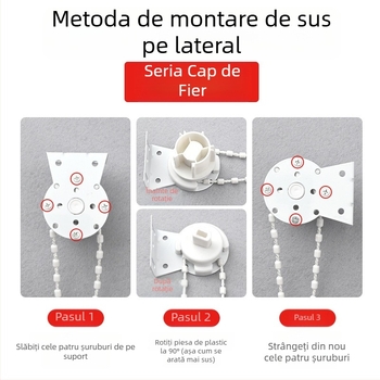 Accesorii pentru rulouri cu mărgele de tracțiune, cap din fier al axului rotativ, șnur de tracțiune îngroșat, set de suporturi pentru jaluzele