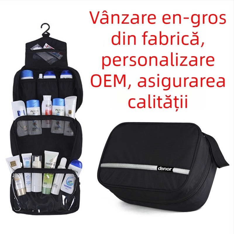 Geantă de călătorie pentru cosmetice, cu cârlig, 3 în 1, pliabilă, impermeabilă, despărțire uscat-ud