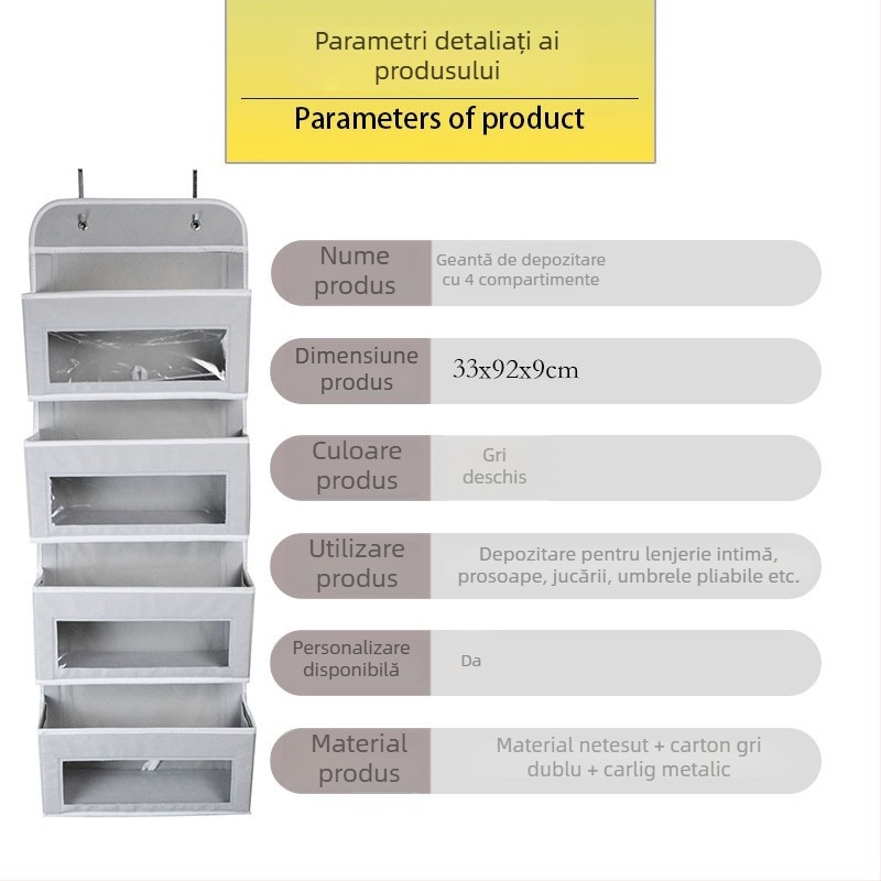 Geantă de depozitare din material nețesut, pentru dormitor, ușă/fereastră și garderobă