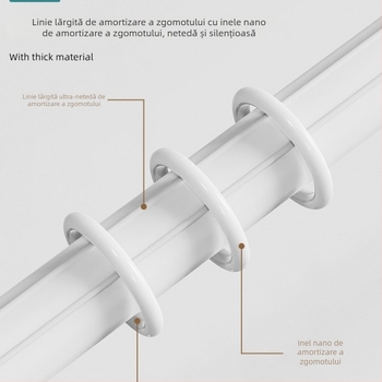 Set complet de accesorii îngroșate pentru șinele glisante, bare de perdea cu două segmente, suporturi pentru o singură bară și cârlige pentru șina de perdea