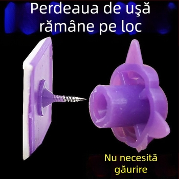 Draperie pentru ușă cu plasă anti-țânțari, închizătoare adezive Velcro, montaj fără găuri