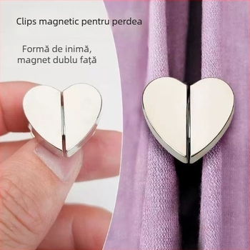 Clipuri magnetice pentru perdea în formă de inimă, cu încuietori metalice puternice, fără cuie, accesoriu detașabil pentru perdea