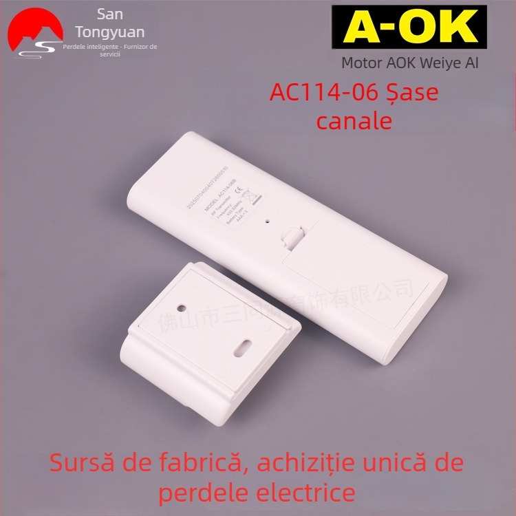 Smart Home Aoke AC114-06 telecomandă cu șase canale pentru perdele electrice și emițător cu șase canale
