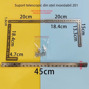 Dispozitiv pentru șină de perdea de arc, șină pătrată extensibilă, șină dreaptă, șină electrică reglabilă pentru balcon, accesorii stânga-dreapta