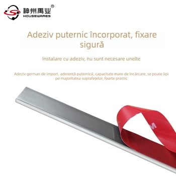 Șină autoadezivă fără găuri pentru dulapuri și baie – role silențioase pentru perdele de duș și uși, șină pentru perdele, personalizabil