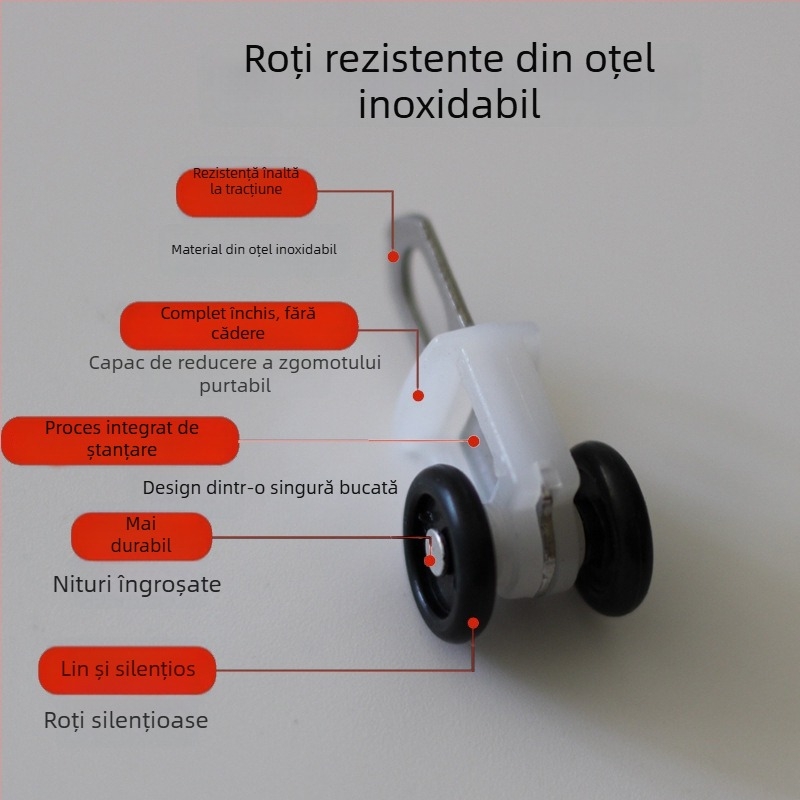 Șină de perdea din aliaj de aluminiu, robustă și silențioasă, montaj superior și lateral, șină dreaptă pentru o singură sau dublă, set accesorii perdea