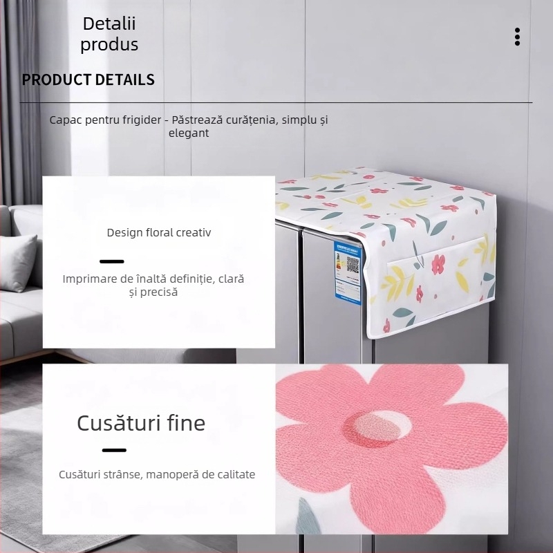 Acoperire impermeabilă anti-ulei pentru frigider, husă universală anti-praf pentru Haier și Midea, cu ușă simplă sau două uși, husă pentru mașina de spălat