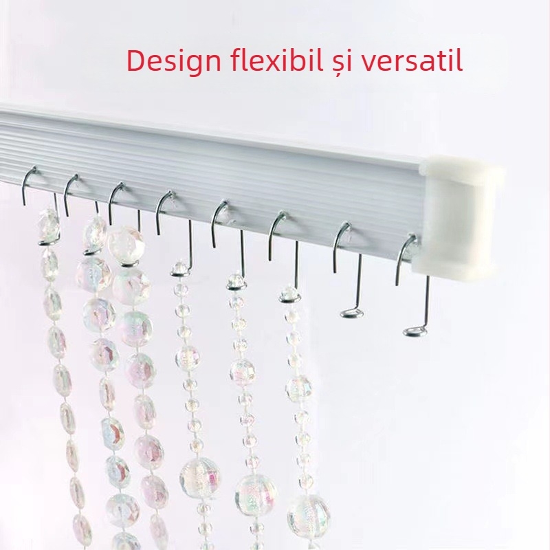 Nouă perdea din mărgele de cristal, șină din plastic pentru perdea, ghidaj cu role, șină DIY, flexibilă la 360°