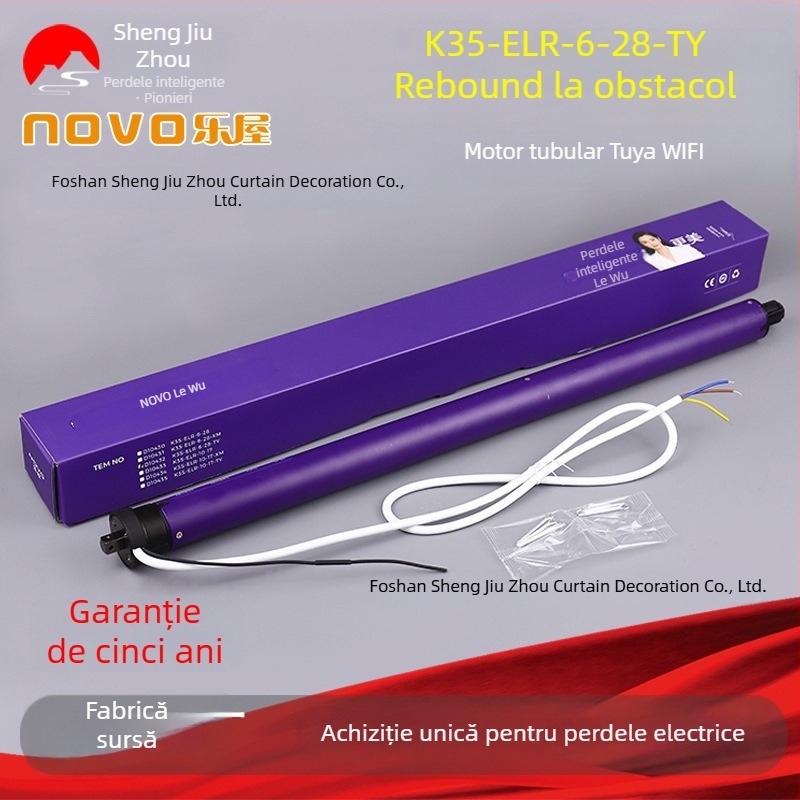 Motor tubular pentru perdele electrice, K35-ELR-6-28 cu revenire la rezistență, X-Graffiti, NOVO Le House