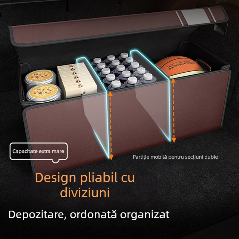 Cutie de depozitare pentru portbagaj, model diamantat, închidere magnetică, spațiu mare pentru obiecte auto, pliabilă