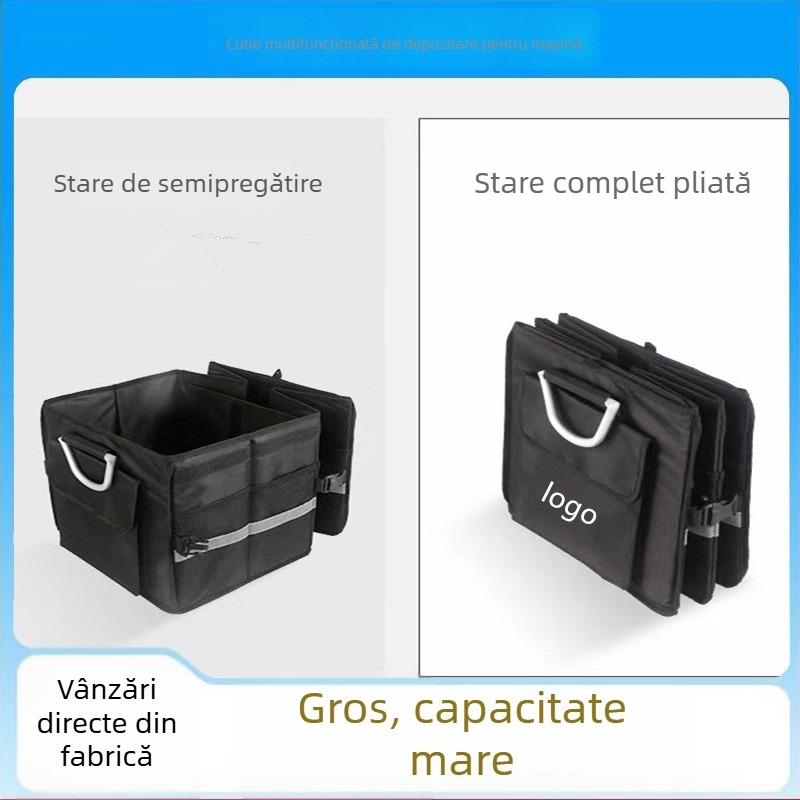 Cutie de depozitare pentru portbagaj auto, capacitate mare, pliabilă, din pânză Oxford