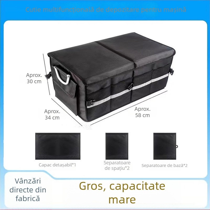 Cutie de depozitare pentru portbagaj auto, capacitate mare, pliabilă, din pânză Oxford
