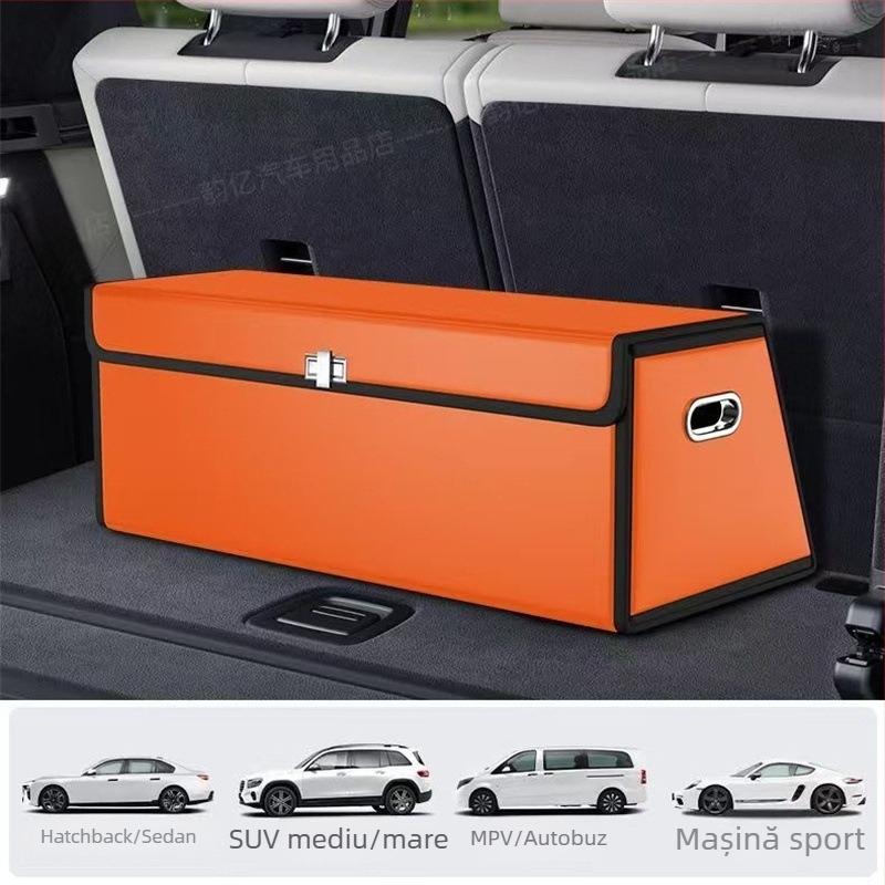 Organizator pliabil din piele pentru portbagajul automobilului
