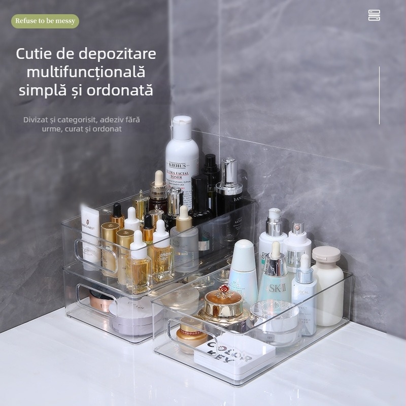 Cutie transparentă A4 pentru documente, cosmetice și măști faciale; organizator portabil pentru cărți și haine